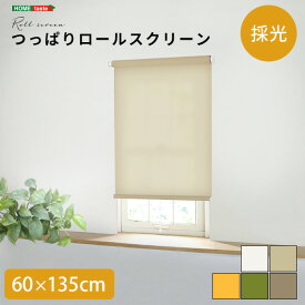 【※半額 50%OFF※ さらに！ポイント4倍スーパーセール期間限定】ロールスクリーン つっぱりタイプ 採光タイプ つっぱりロールスクリーン 幅60cm 採光 壁空け不要 おしゃれ スクリーン 間仕切り ブラインド つっぱり 工事不要 取り付け簡単 賃貸OK かわいい 使いやすい リビ