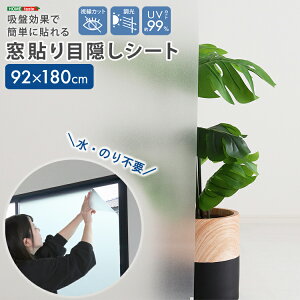 窓ガラスフィルム 目隠し シート 水なし 簡単 はがせる 窓 窓飾りシート すりガラス クリア 装飾 DIY UVカット 99% 日除け 曇りガラス 吸着 簡単 窓貼り目隠しシート 92 180 cm 便利 新生活 一人