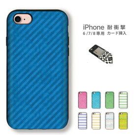 【 iPhone8 iPhone7 iPhone6 6s 】専用 カード挿入OK! 耐衝撃 スマホケース プラスチック製