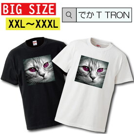 Tシャツ でかT TRON XXL XXXL　2L 3L BIG 大きめ 猫 ネコ ねこ cat キャット ペット 野良猫 ぬこ ketty キティ ニャンコ にゃんこ動物 animal 可愛い cute キュート pretty プリティー 写真 フォト フォトT プリント デザイン 洋服