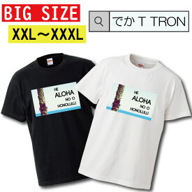 ビッグサイズ　Tシャツ でかT TRON オーバーサイズ 大きめ sunset beach aloha hawaii ハワイ アロハ ハワイアン 木 風景 景色 ビーチ ピクチャー logo 写真 フォト フォトT プリント デザイン 洋服