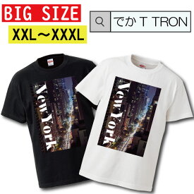 Tシャツ 大きいサイズ でかT TRON XXL XXXL　2L 3L new york empire state of mind ニューヨーク ブルックリン アメリカ hiphop ヒップホップ ストリート street brand ピクチャー logo 写真 フォト フォトT プリント デザイン 洋服