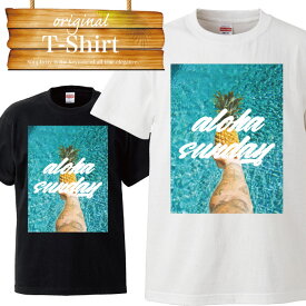 aloha hawaii ハワイアン プール パイナップル アロハ グアム 旅行 可愛い タトゥー 休暇 ンス 夏休み Tシャツ T-shirt ティーシャツ 半袖 大きいサイズあり big size ビックサイズ