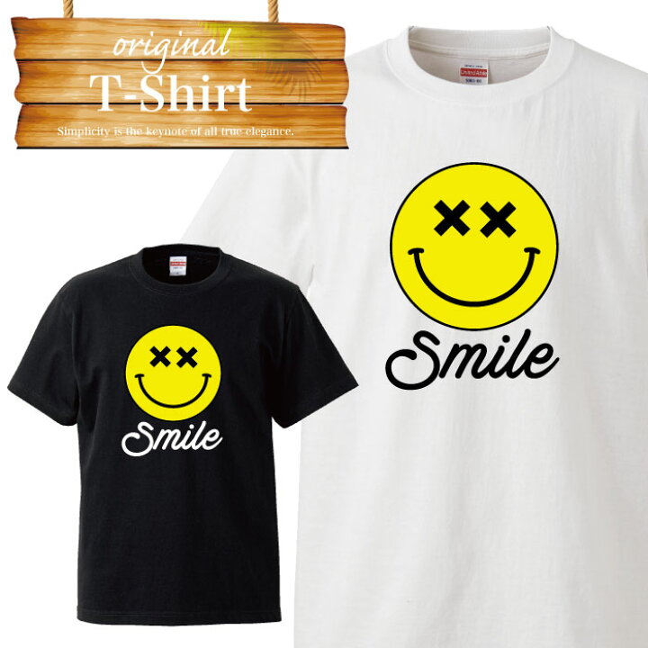楽天市場 ニコちゃん にこちゃん マーク スマイル 笑顔 Smile イラスト ロゴ Logo デザイン Tシャツ T Shirt ティーシャツ 半袖 大きいサイズあり Big Size ビックサイズ Tron 楽天市場店