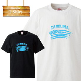ノースカロライナ North Carolina crips バスケ カレッジ Tシャツ street アメリカ 星条旗 ストリート hiphop B系 イラスト ロゴ logo デザイン Tシャツ T-shirt ティーシャツ 半袖 大き