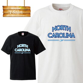 ノースカロライナ North Carolina crips バスケ カレッジ Tシャツ street アメリカ 星条旗 ストリート hiphop B系 イラスト ロゴ logo デザイン Tシャツ バスケ ブルー T-shirt ティーシ