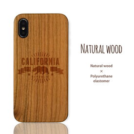 西海岸 カリフォルニア スマホケース スマホカバー ウッドケース ウッドカバー iPhoneケース iPhoneカバー iPhoneX iPhone8 iPhone8plus iPhone7 iPhone7plus 天然木 ウッド 木目 木製 彫刻 刻印