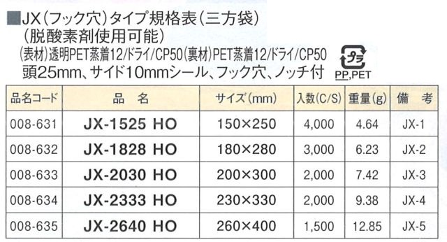JX-1828HO (3,000枚) (フック穴あり) 180×280mm バリアアルミ蒸着二枚合せ 三方袋 脱酸素剤対応袋 明和産商  (お届け時間指定不可)（納期１カ月以上かかる場合があります）（北海道・沖縄への発送は行っておりません） 包装資材と菓子材料販売のi-YOTA