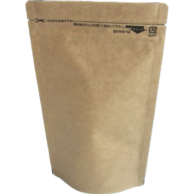 お茶・紅茶など加工食品に セイニチ クラフト紙スタンドパック KR40-12 （1,000枚） 180×120＋35mm（底）生産日本社/チャック袋/脱酸素剤対応袋(お届け時間指定不可)（北海道・沖縄への発送は行っておりません）