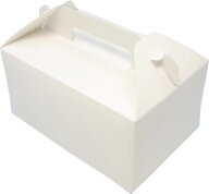 手提箱 HB 白ム地 6 × 8（300枚） 内寸180×240×90mm ケーキ箱 トップオープン式 パッケージ中澤（取寄…