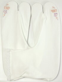 夏用足袋　蒸れない東レ新素材　刺繍入り　柄4種類　白　フリーサイズ　タビソックス和装小物