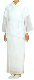 夏用女性絽の白長襦袢　二部式　特寸S・LLサイズ　袖、裾除け白　白半衿、儀式からカジュアルまで 家庭で洗える襦袢　特小、特大　日本製
