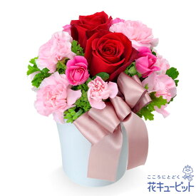 退職祝い 花 ギフト お祝い 送別 記念 プレゼント花キューピットの赤バラのナチュラルアレンジメントyi00-512052