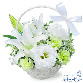 【お供え・お悔やみの花】花キューピット 仏花 供花 法要 法事 仏事 弔事 枕花 お盆 お彼岸 初盆新盆 四十九日 一周忌 お供えのアレンジメントyr00-512689