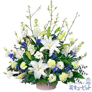 【お供え・お悔やみの花】花キューピット 仏花 供花 法要 法事 仏事 弔事 枕花 お盆 お彼岸 初盆新盆 四十九日 一周忌 お供えのアレンジメントyr00-524059