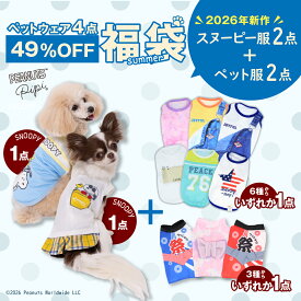 【49％OFF！限定100個】スヌーピー ペット服が必ず入るウェア4点 福袋人気 ペット服セット PEANUT 接触冷感 冷感 ひんやり 冷たい クールウェア クール ペットウェア 服 数量 限定 ペットスリー 服 犬用 犬服 いぬ 猫 ねこ ペット お得 セット