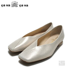 【new】 cava cava サヴァサヴァ 1320264 プラチナ斜めカット スクエアトゥ Vカットローヒールパンプス2cm 【24ss】山羊革　中国 正規品