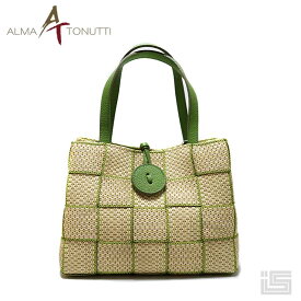 ■ ALMA TONUTTI アルマ トヌッティ6559 Green 手提げ ハンドバッグ 本革 レディースハンドクラフト イタリア製 正規品 バッグ