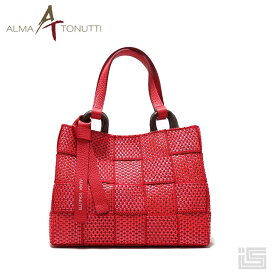 【new】 ALMA TONUTTI アルマ トヌッティ6590 Red 手提げ ハンドバッグ 本革 レディースハンドクラフト イタリア製 正規品 バッグ