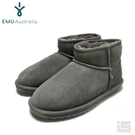 ■ EMU Australia エミューW10937 Grey ムートンブーツStinger Microオーストラリア産シープスキンレディース 茶 もこもこ