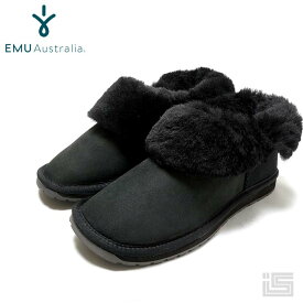 ■ EMU Australia エミューW11850 Black Platinum Mintaro ムートンスリッポン高級感 プレミアムモデル オーストラリア産シープスキンレディース 黒 もこもこ