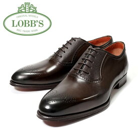 ■ LOBB’S ロブス 2501 DARK BROWN/C内羽根メダリオン短靴 革靴 レザーソール ビジネス イタリア製 メンズ 茶 グラデーション