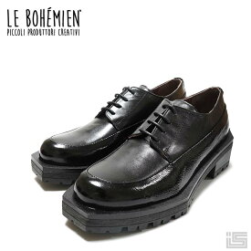 ■ LE BOHEMIEN　ボヘミアン C-25-1 Black /cレースアップ デザインソール イタリア製 ソフトレザー 正規品 インポート 23fw 新作