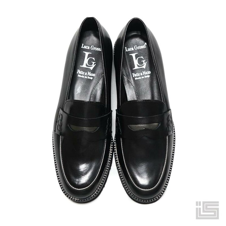 楽天市場】◇ LUCA GROSSI ルカグロッシK036M Black コインローファー 
