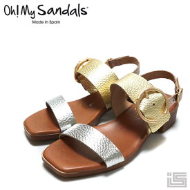 ◇Oh! My Sandals オーマイサンダルズ5170 Gold Combiオープントゥサンダル バックストラップ 23ss【正規品】スペイン レディースサンダル