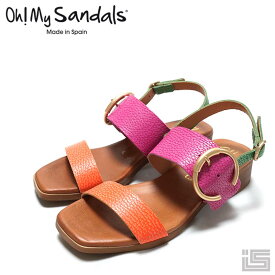 ◇Oh! My Sandals オーマイサンダルズ5170 Multi コンビオープントゥサンダル バックストラップ 23ss【正規品】スペイン レディースサンダル