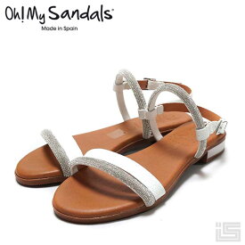 【new】Oh! My Sandals オーマイサンダルズ5336 White ホワイトキラキラバックストラップサンダル スペイン 24ss【正規取扱店】【インポート】