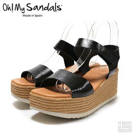 【new】Oh! My Sandals オーマイサンダルズ5446 Black/E ブラックエナメルシームレスアンクルストラップサンダル スペイン 24ss【正規取扱店】【インポート】