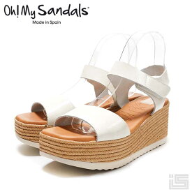 【new】Oh! My Sandals オーマイサンダルズ5446 White/E ホワイトエナメルシームレスアンクルストラップサンダル スペイン 24ss【正規取扱店】【インポート】