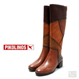 ■ PIKOLINOS ピコリノスW6W-9841C1 Brown/C ブラウンコンビロングブーツ パッチワークレザー レディース スペインブランド レディースシューズ 靴 【22fw】