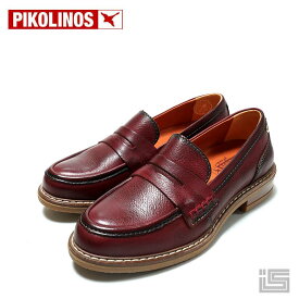 ◆ PIKOLINOS ピコリノス W8J-3541 Red Brown レッドブラウン ワイン コインローファー モカシン モカ縫い ソフトレザー スペインブランド 正規品 インポート 23fw新作 レディースシューズ