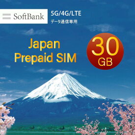 『有効期限2024年8月2日までご利用可能』データ専用 プリペイド sim Softbank simカード 30GB ソフトバンク 純正品 マルチカットsim 日本 sim card Japan 30ギガ テレワーク 大容量 5G/4G/LTE対応 使い捨てSIM 送料無料 一時帰国