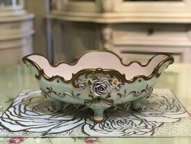 イタリア製　コンポート　花柄　陶器
