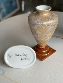 イタリア製　陶器フラワーベース・オブジェ（店舗サイン入り）
