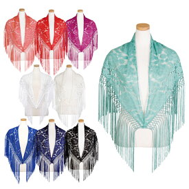 PP-2501　レースシージョ　(全9色)「1点のみメール便可」 群舞 発表会 ショール フラメンコ