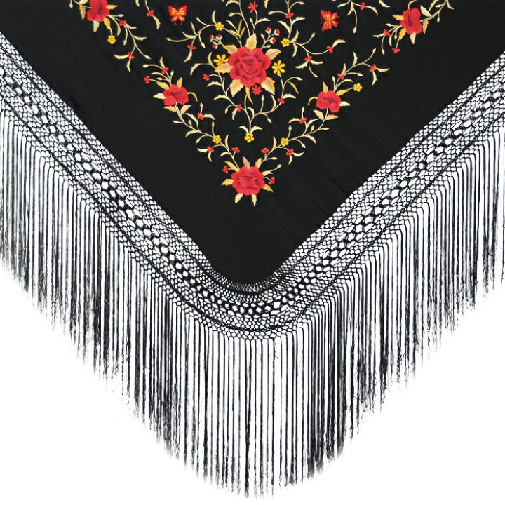 楽天市場】P8084 刺繍入りマントン ブラック×レッド・ゴールド 
