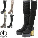 【ヨースケ 全品送料無料】 【クーポン対象品】 ヨースケ YOSUKE ニーハイブーツ ストレッチブーツ 厚底ブーツ チャンキーヒール レディース 全4色 S-LL 2820023 セール