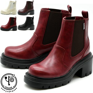 【ヨースケ 全品送料無料】 【クーポン対象品】 ヨースケ YOSUKE サイドゴアブーツ 厚底ブーツ ショートブーツ レディース ブラック 黒 S-LL 全4色 6310010 セール