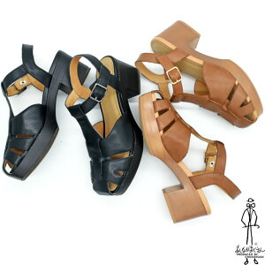 【クーポン対象品】 あしながおじさん グルカサンダル 厚底サンダル ストラップ チャンキーヒール 本革 レザー レディース 全3色 22.5-24.5 6701569 セール