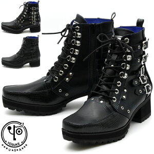 【ヨースケ 全品送料無料】 YOSUKE ヨースケ ヒールブーツ ショートブーツ ロック パンク メンズ ゴシック 厚底ブーツ ブラック 25.5-27 2608140