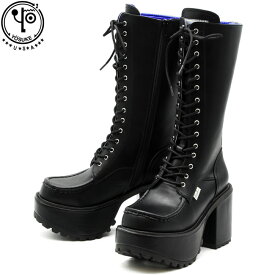 【ヨースケ 全品送料無料】 ヨースケ YOSUKE 定番 アイテム パンク ＆ ロック テイスト レースアップ 厚底ブーツ 2600810 モデルサイズ 到着後のレビューでクーポンプレゼント