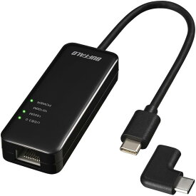 バッファロー 有線LANアダプター Giga Type-C USB3.2(Gen1)対応 日本メーカー 【 macOS / iPhone15 / Nintendo Switch/iPad 動作確認済み 】 ブラック LUA5-U3-CGTE-NBK