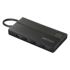 バッファロー USB ハブ PS4 PS5 Windows Chromebook 対応 USB3.0 スリムタイプ バスパワー 4ポート ケーブル収納 持ち運びに便利 日本メーカー リモート テレワーク 在宅勤務 BSH4U135U3BK