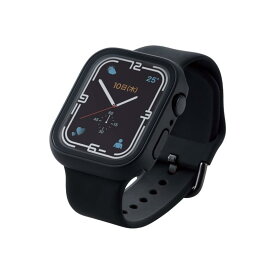 エレコム Apple Watch (アップルウォッチ) ケース カバー 45mm [Apple Watch 8 7 対応] フルカバーケース プレミアムガラス アンチグレア 反射防止 ブラック AW-21AFCGMBK