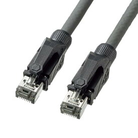 サンワサプライ(Sanwa Supply) CAT6A STP LANケーブル(3m) 10Gbps/500MHz RJ45 ツメ折れ防止 グレー KB-T6ASTP-03GY