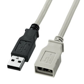 サンワサプライ USB延長ケーブル ライトグレー 0.5m KU-EN05K